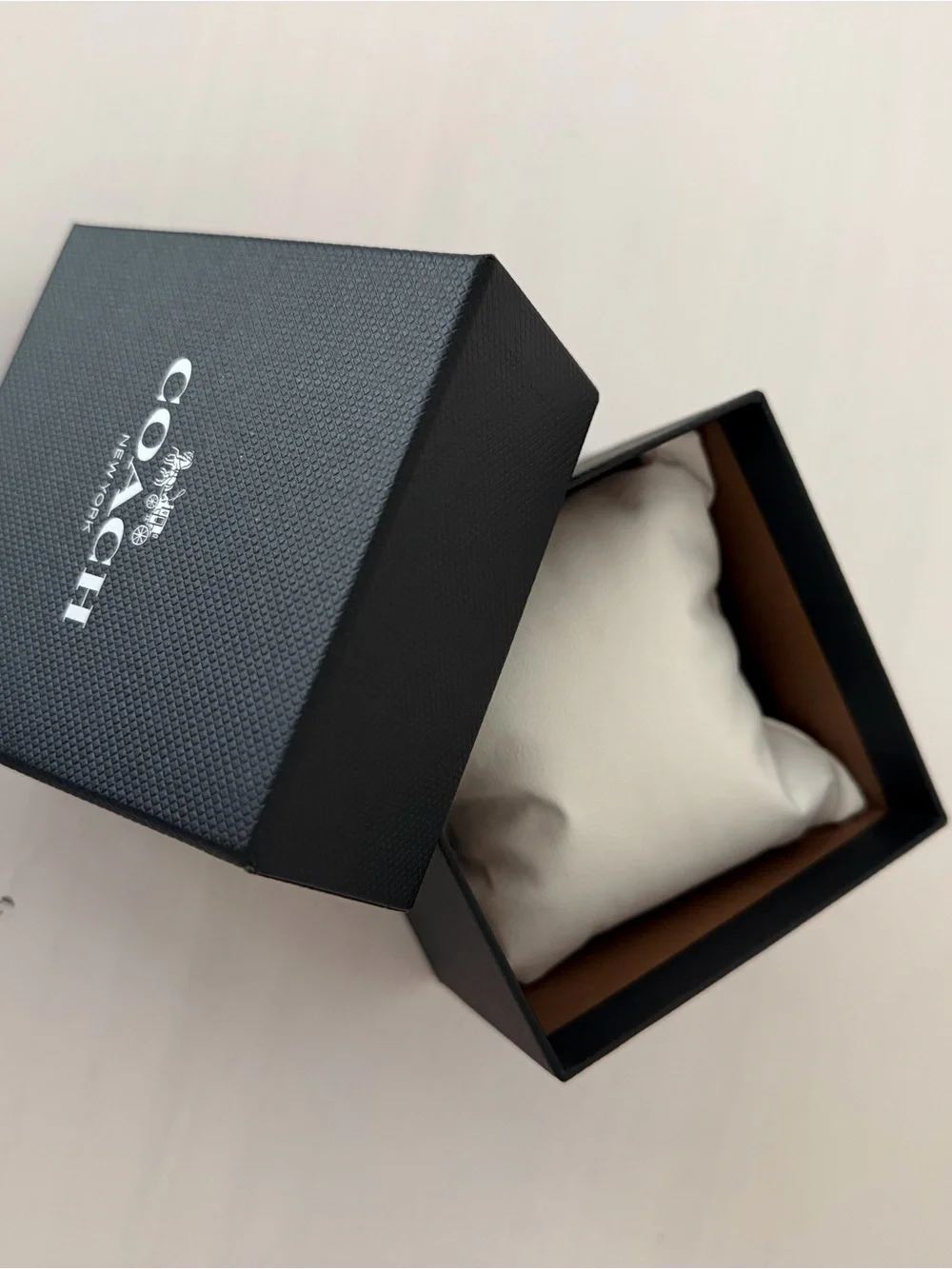 Coach Black Jewelry/Watch Box with Cushion Insert
